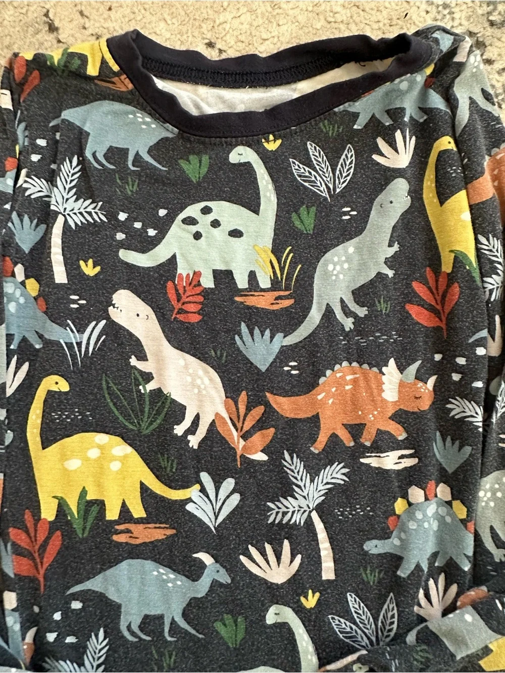 Children'sDinosaur Print Pajama Set - Multicolor